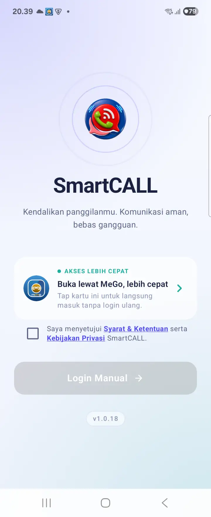 Layar Pembuka SmartCall